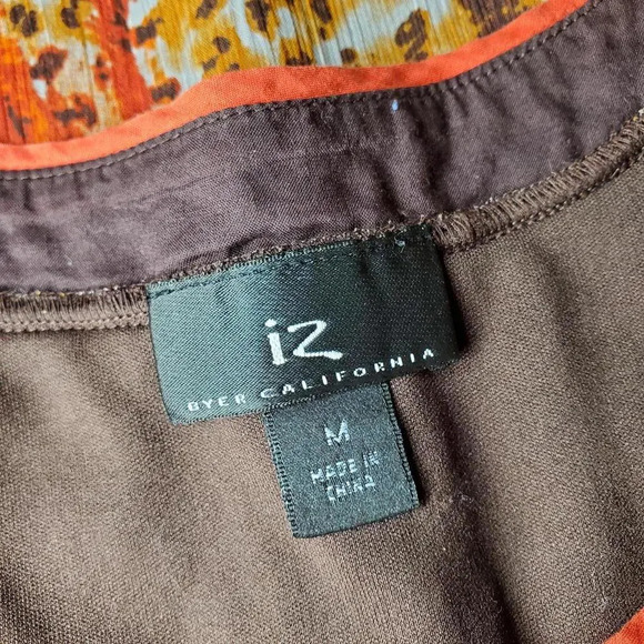 Iz Byer Sleeveless Chiffon Lined Earth Tone Animal Print Blouse Size Medium - Picture 5 of 12